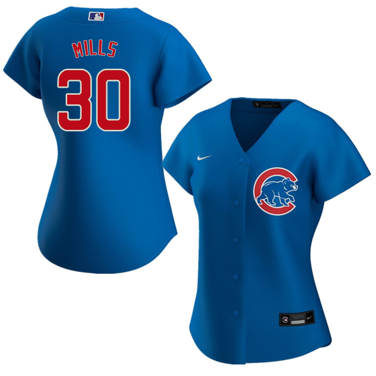 Nike Women #30 Alec Mills Chicago Cubs Baseball Jerseys Sale-Blue